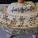 Superb vegetable dish/soup tureen in ceramic and its serving platter in very good condition.