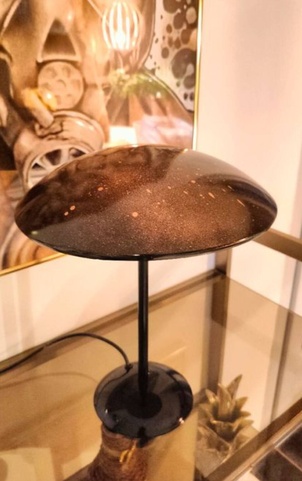 Galaxy black copper mushroom lamp Italy