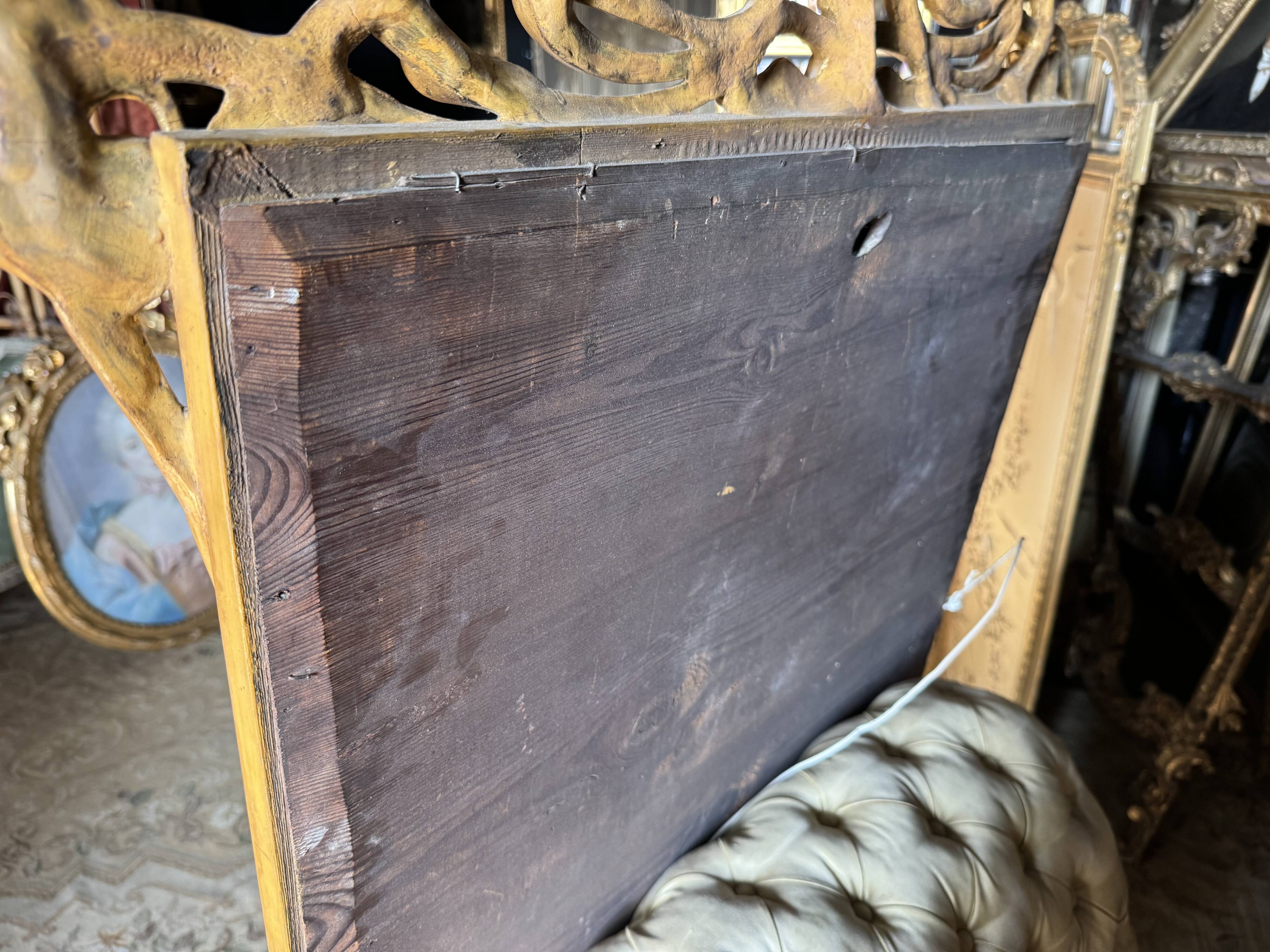 Art Nouveau Period Mirror in Wood Gilded with Gold Leaf - Late 19th Century