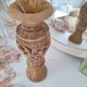 Carved solid wood vase