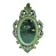Small green wooden mirror