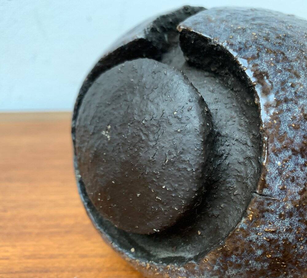 Brutalist mid-century studio pottery art sculpture from the 1960s.