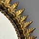 Midcentury bohemian Hollywood Regency Spanish gilt metal sun mirror, 1960s