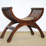 Wooden curule chair and canning