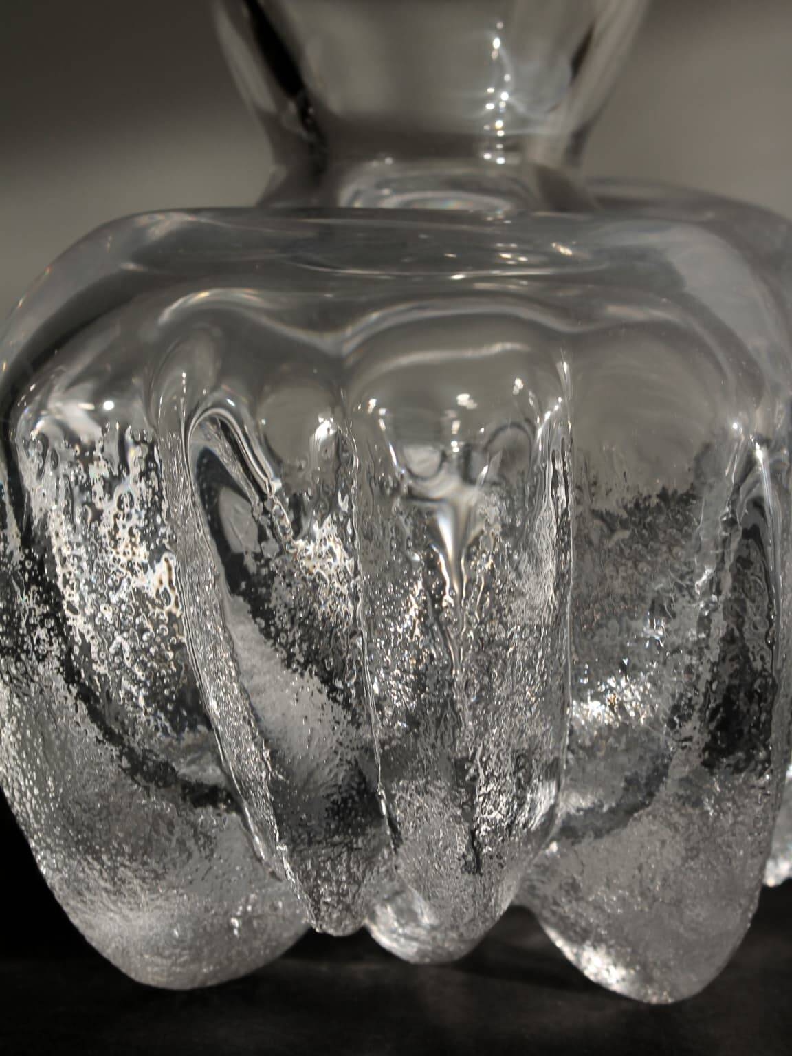 Lars Hellsten Large 1970s Full Lead Crystal Glass Vase