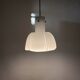 Frosted glass pendant in the shape of a white flower by Glashütte Limburg.
