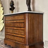 Miniature chest of drawers in mahogany veneer, 19th century