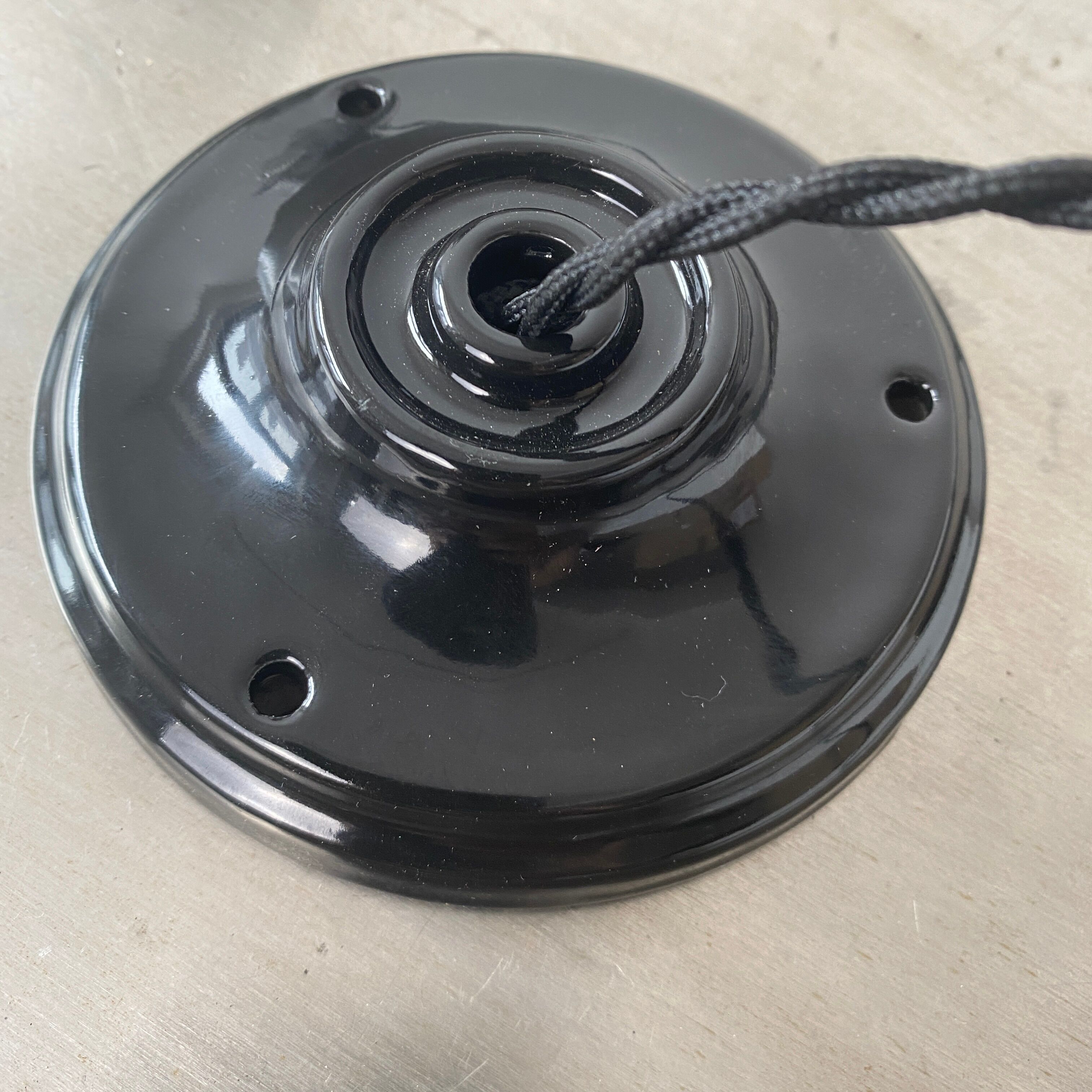 Pair of old industrial steel suspensions