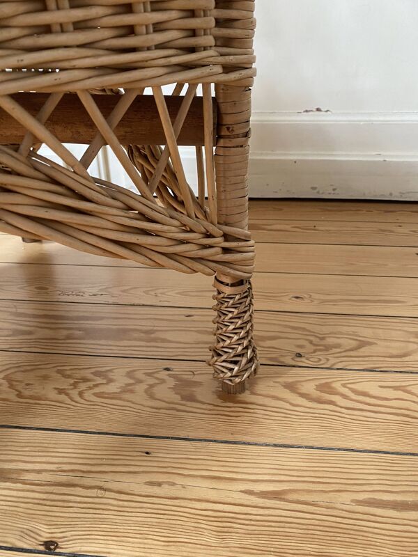 Fauteuil en osier haut dossier ''Abuela