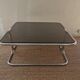 Table basse style bauhaus verre et chrome années 70
