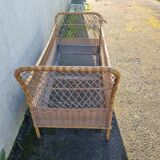Rattan baby bed, cradle from 1970