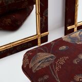 Large pair of 19th century gilded wood mirrors in bamboo and silk style