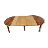 Table 6 pieds en noyer avec 3 allonges du xix ème siecle n23