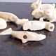 Set of 7 porcelain knife rests, animals, dog, cats, fish, rabbit.