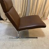 Lounge chair cuir marron