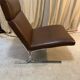 Brown leather lounge chair