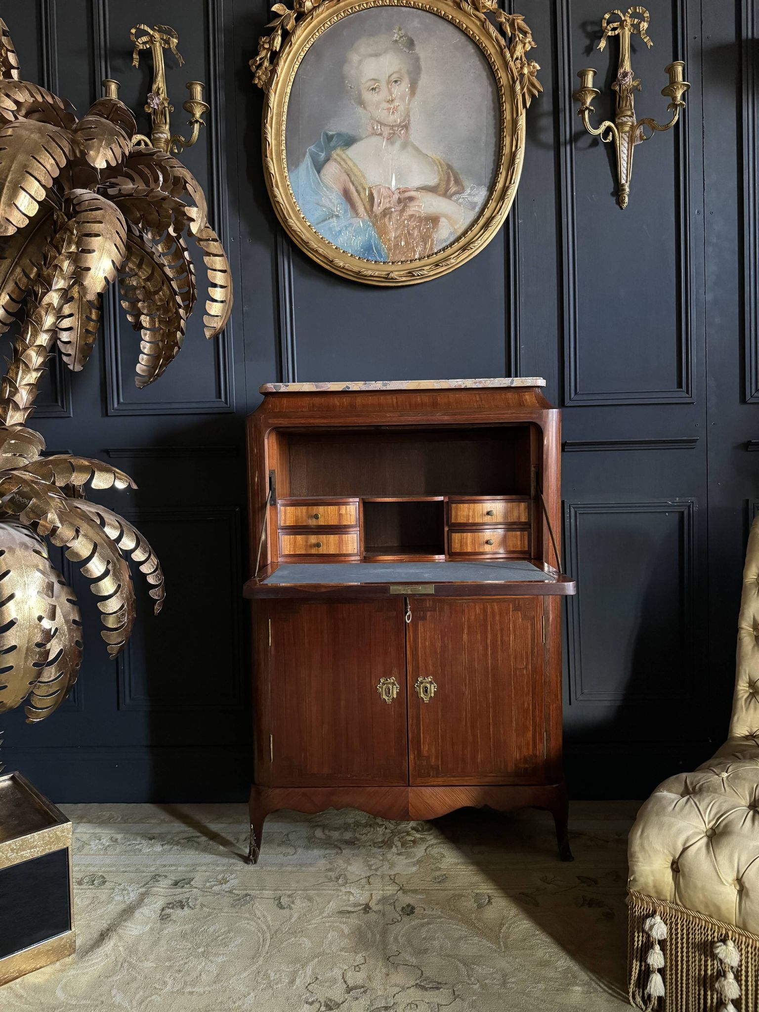 Children's secretary stamped jansen in rosewood - 20th century