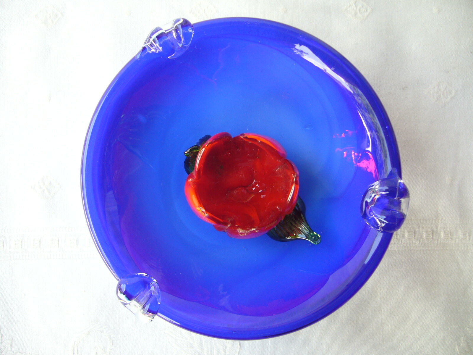 vintage flower glass candlestick