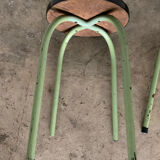 Pair of green Formica stools
