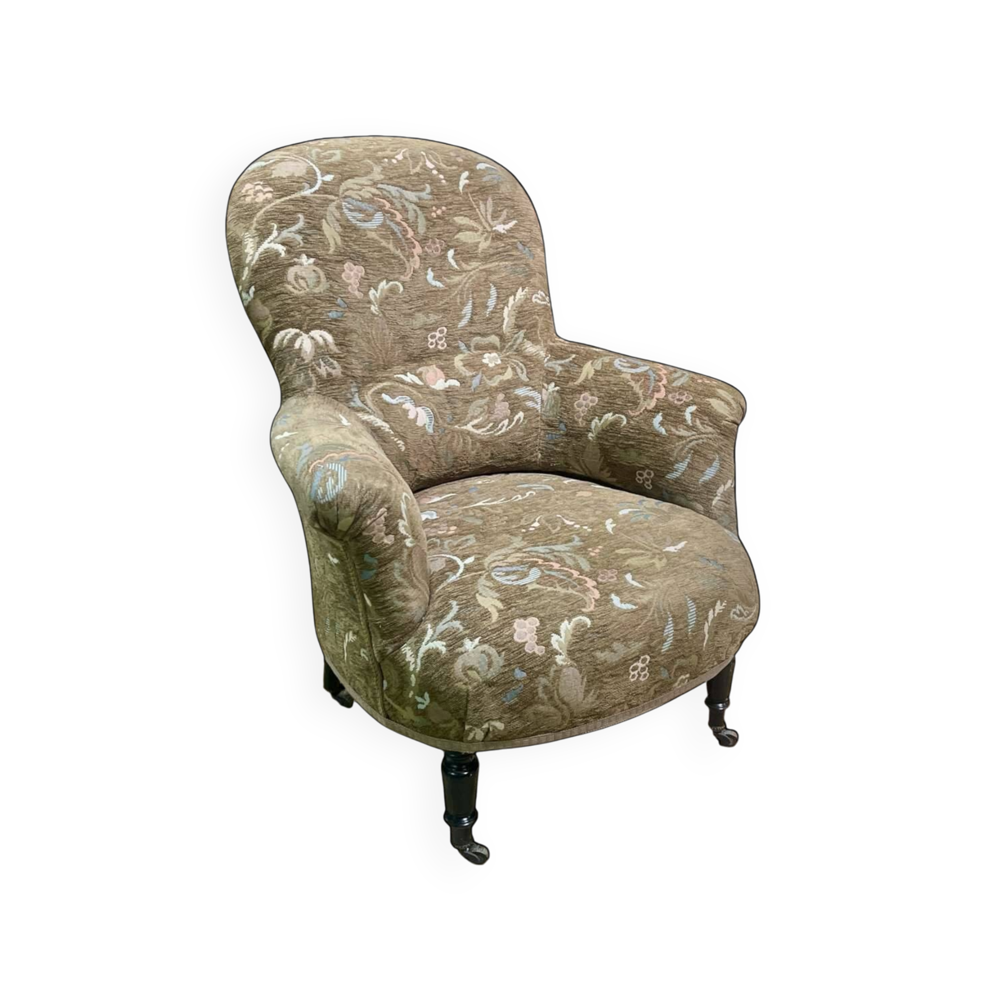 Napoleon III armchair, 19th century, fully restored and reupholstered