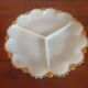 Dish with 3 compartments in opaline and vintage gilding