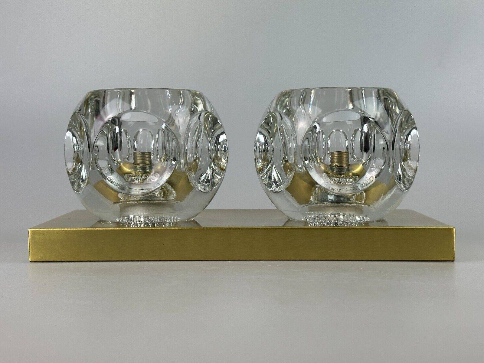 60s 70s peill & putzler cube wall lamp wall sconce ice glass space design