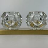 60s 70s peill & putzler cube wall lamp wall sconce ice glass space design