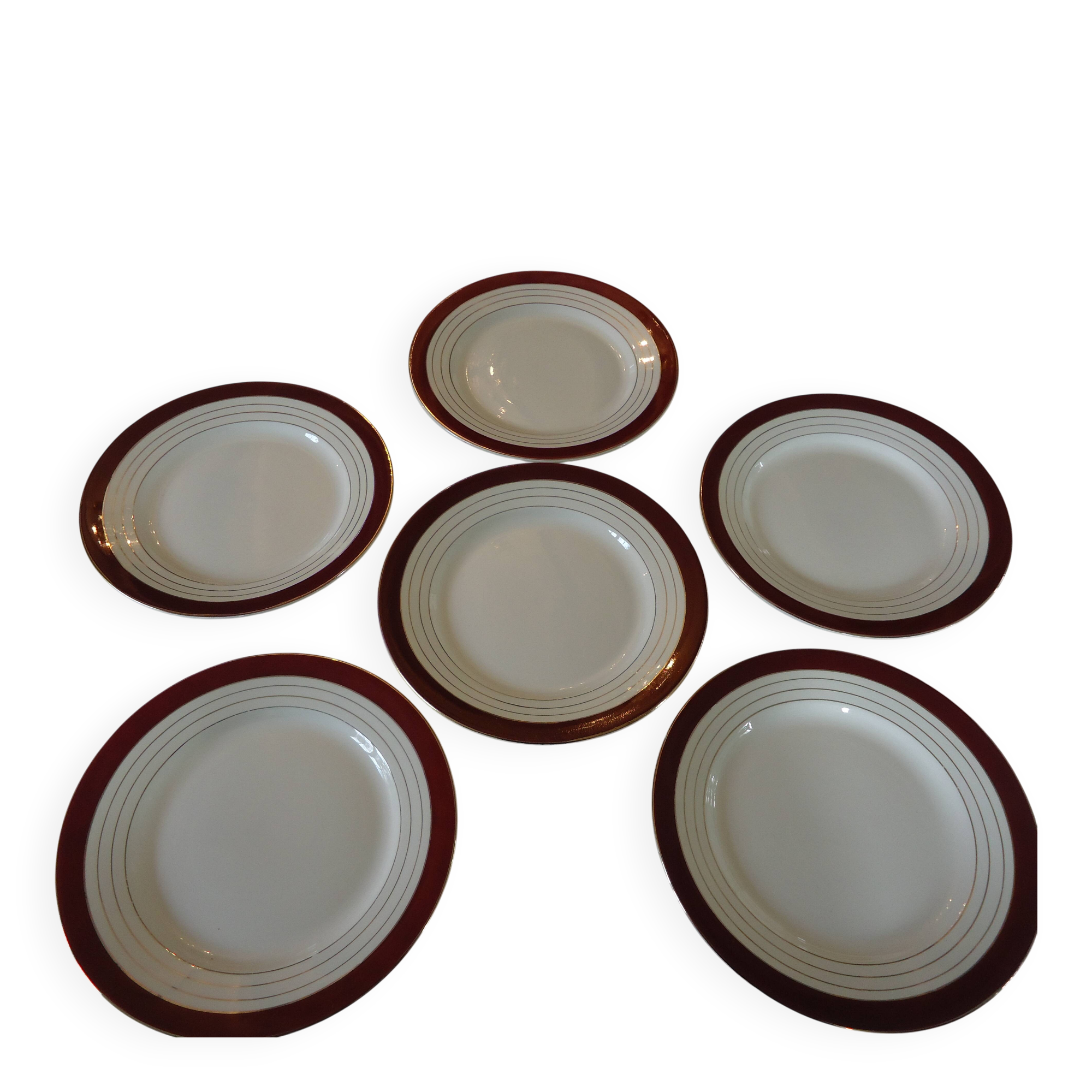 Assiettes plates porcelaine opaque digoin sarreguemines modèle pasteur