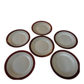Digoin sarreguemines opaque porcelain dinner plates, pasteur pattern