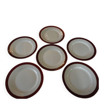 Assiettes plates porcelaine opaque digoin sarreguemines modèle pasteur