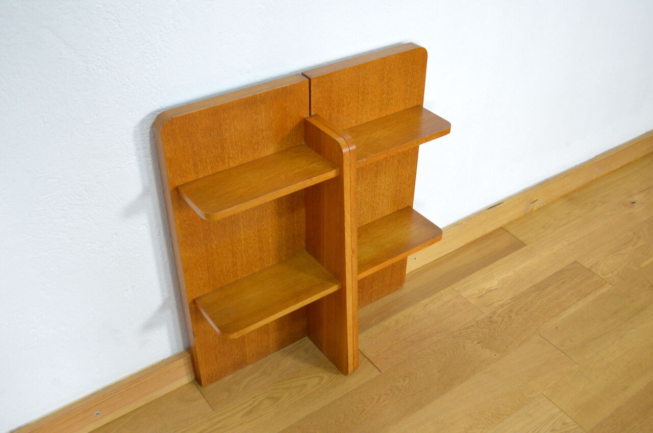 Vintage blond oak shelf 1960