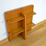 Vintage blond oak shelf 1960