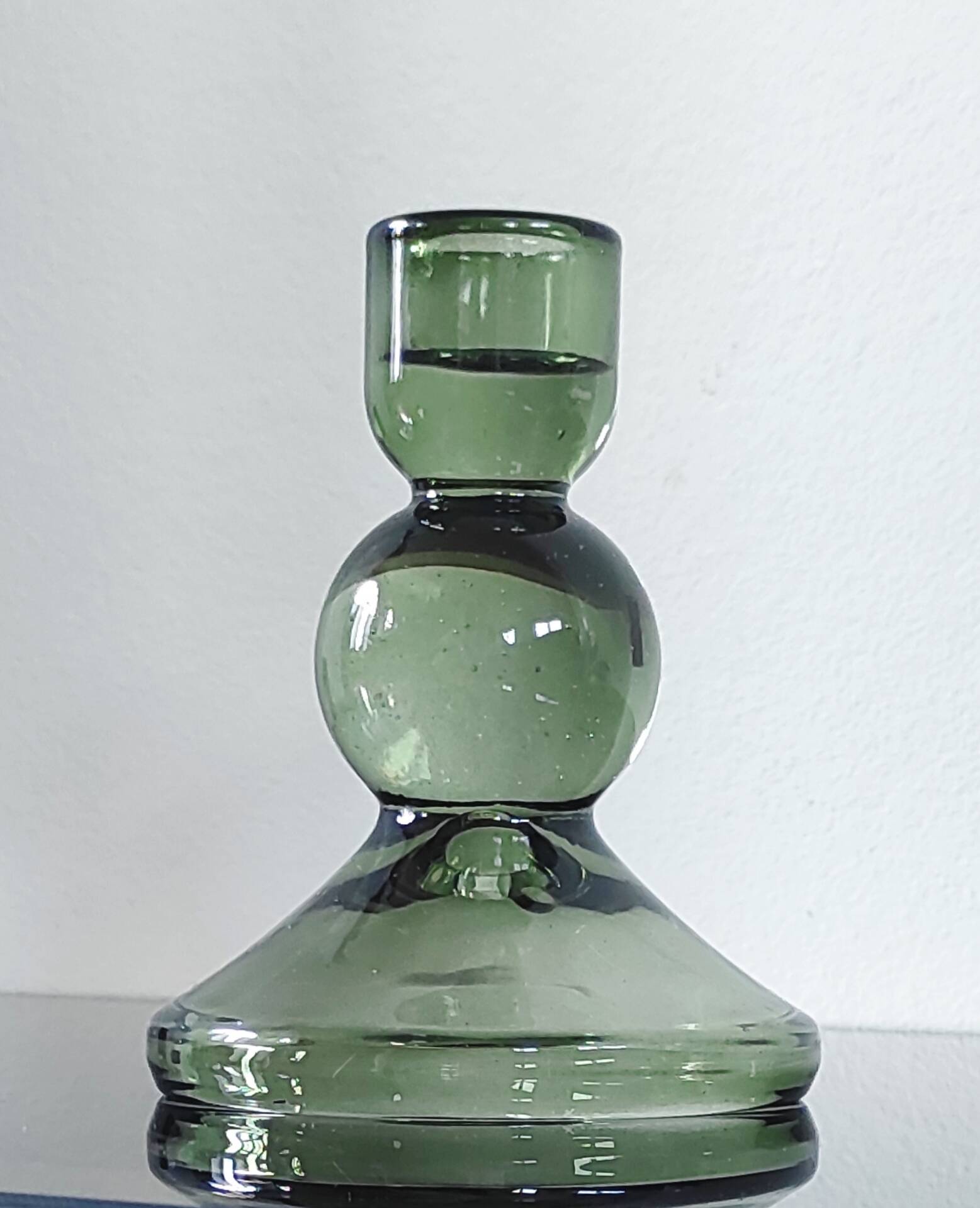 Bougeoir design en verre teinté