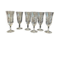 6 antique champagne flutes in engraved glass