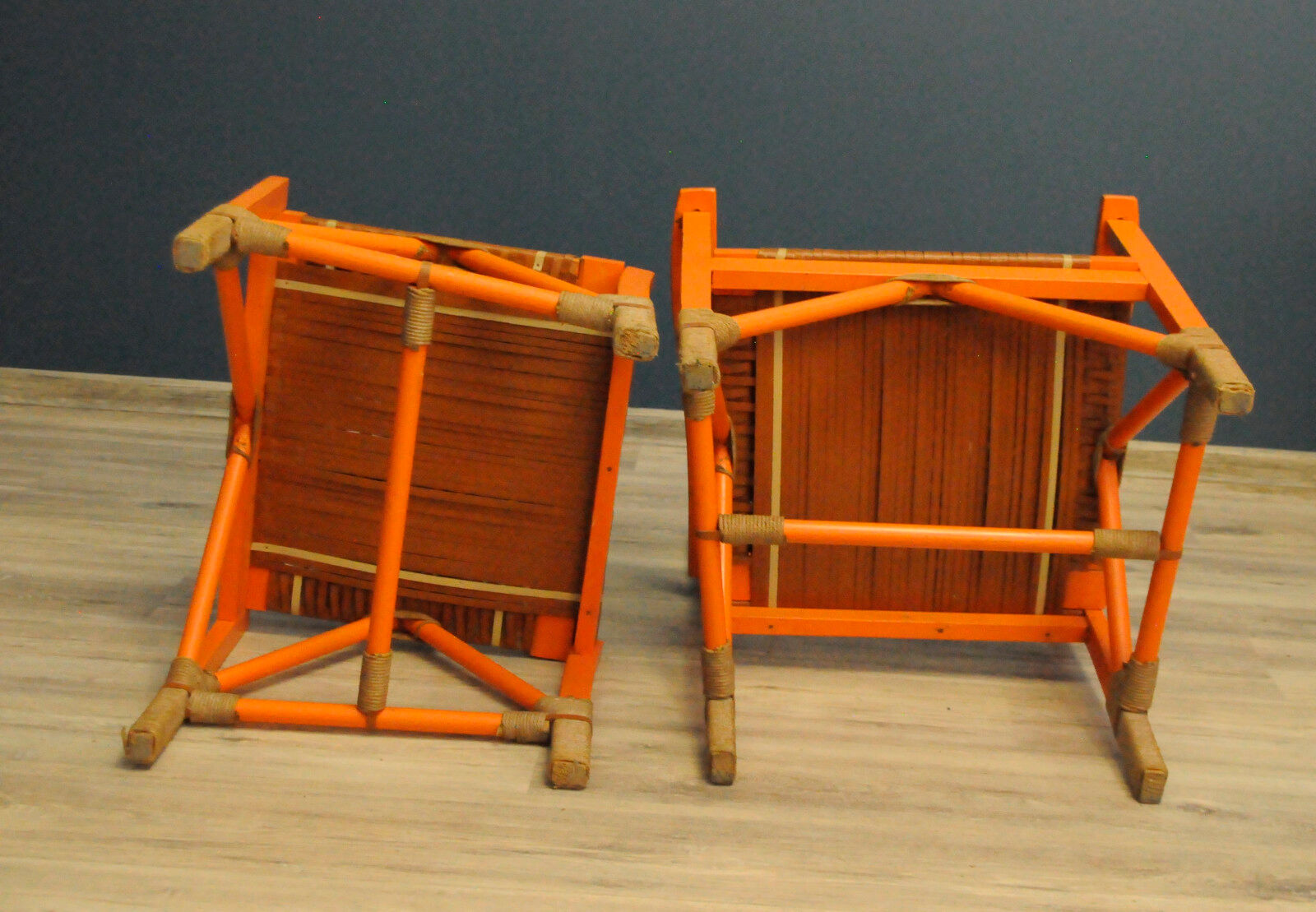 Scandinavian folklore armchair with footrest