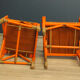 Scandinavian folklore armchair with footrest