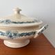 Blue ironstone soup tureen Longchamp model Denise
