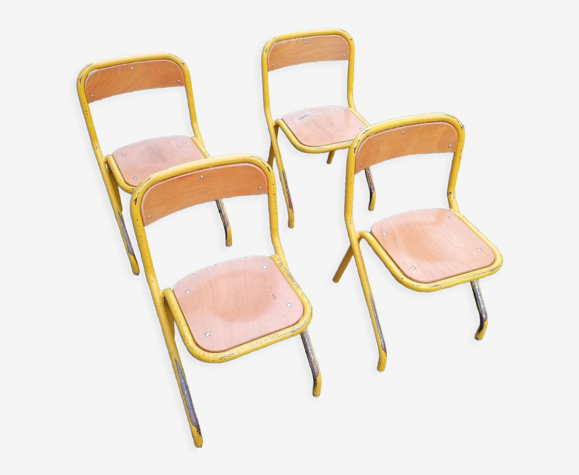 Set of 4 vintage school chairs