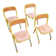 Lot de 4 chaises d'écolier vintage