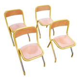 Set of 4 vintage school chairs