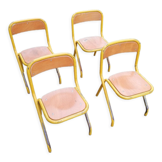 Set of 4 vintage school chairs