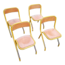 Lot de 4 chaises d'écolier vintage