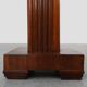 Art Deco oak and red marble pedestal or side table, France 1920s
