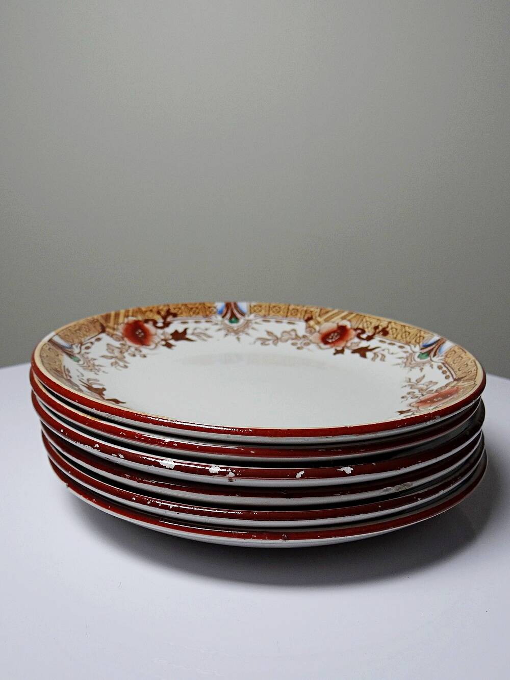 Sarreguemines tea service - Kyoto - antique 5 cups 6 saucers in Japanese style