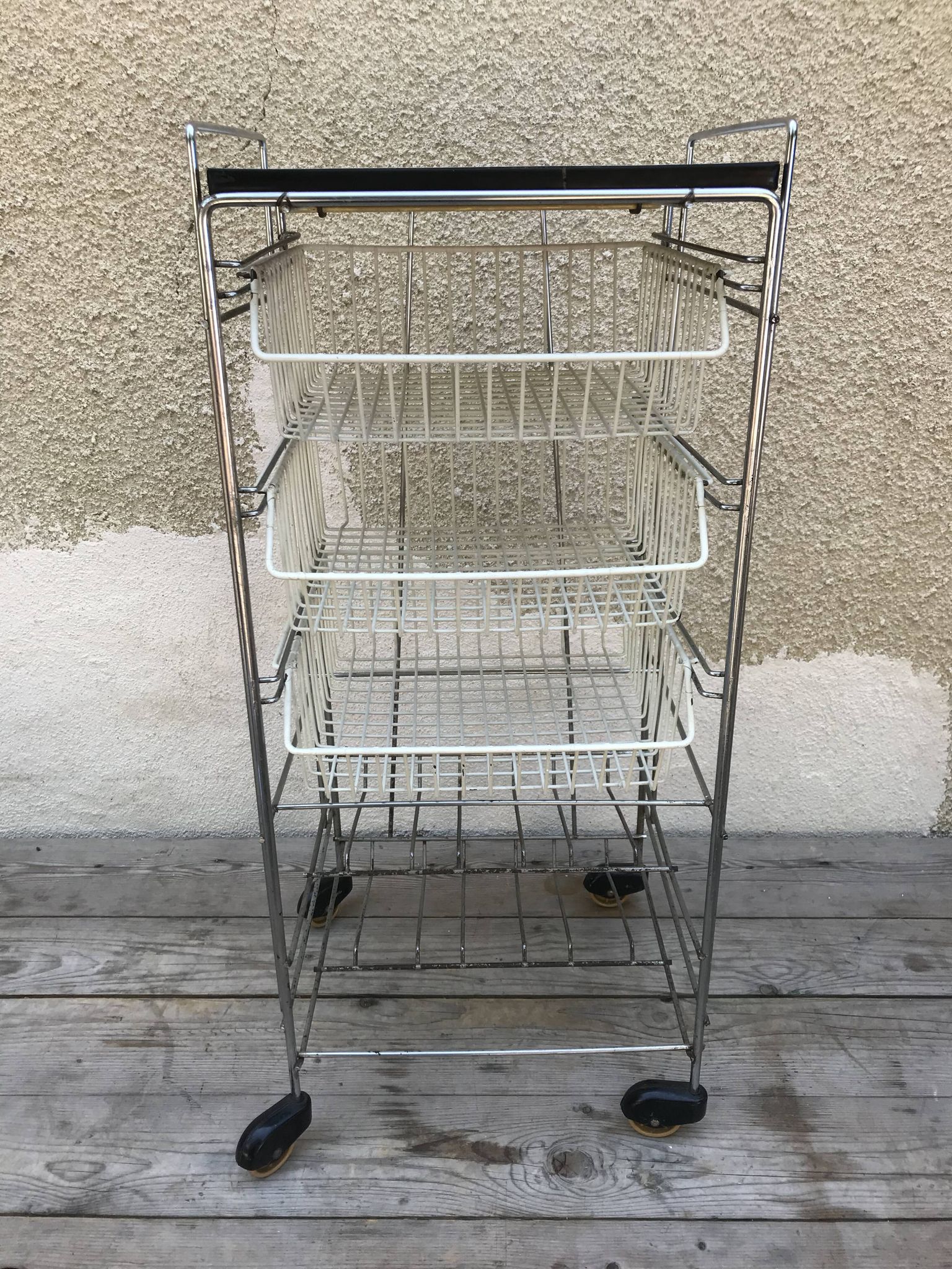 Metal serving trolley 1970s