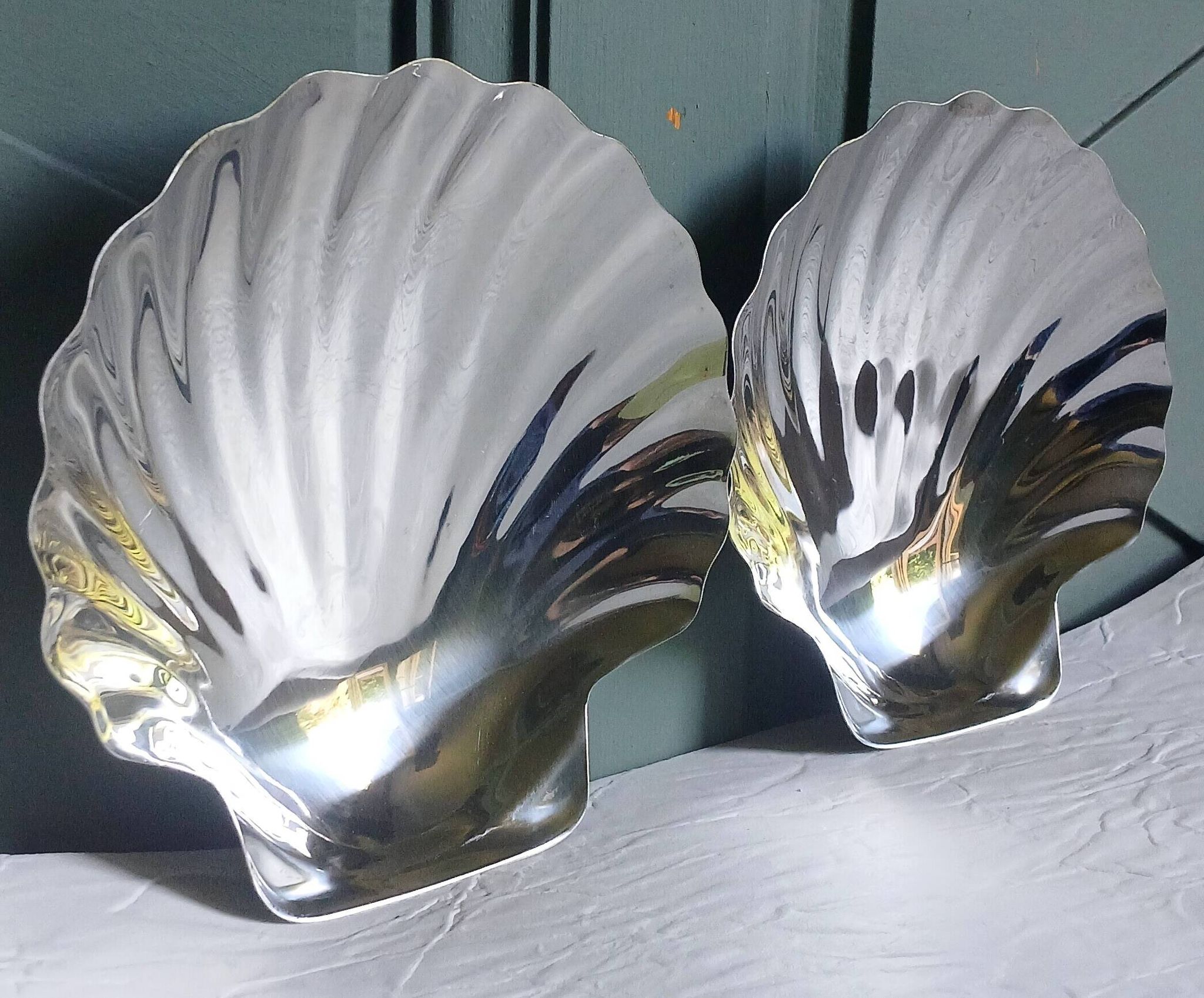 2 coupelles coquillage en inox
