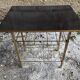 Old Furniture Table Hifi Door Vinyls Golden Metal + Formica Vintage Tray
