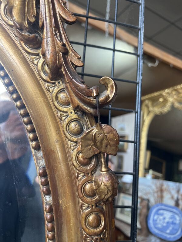 Miroir ovale doré de Style Napoléon III