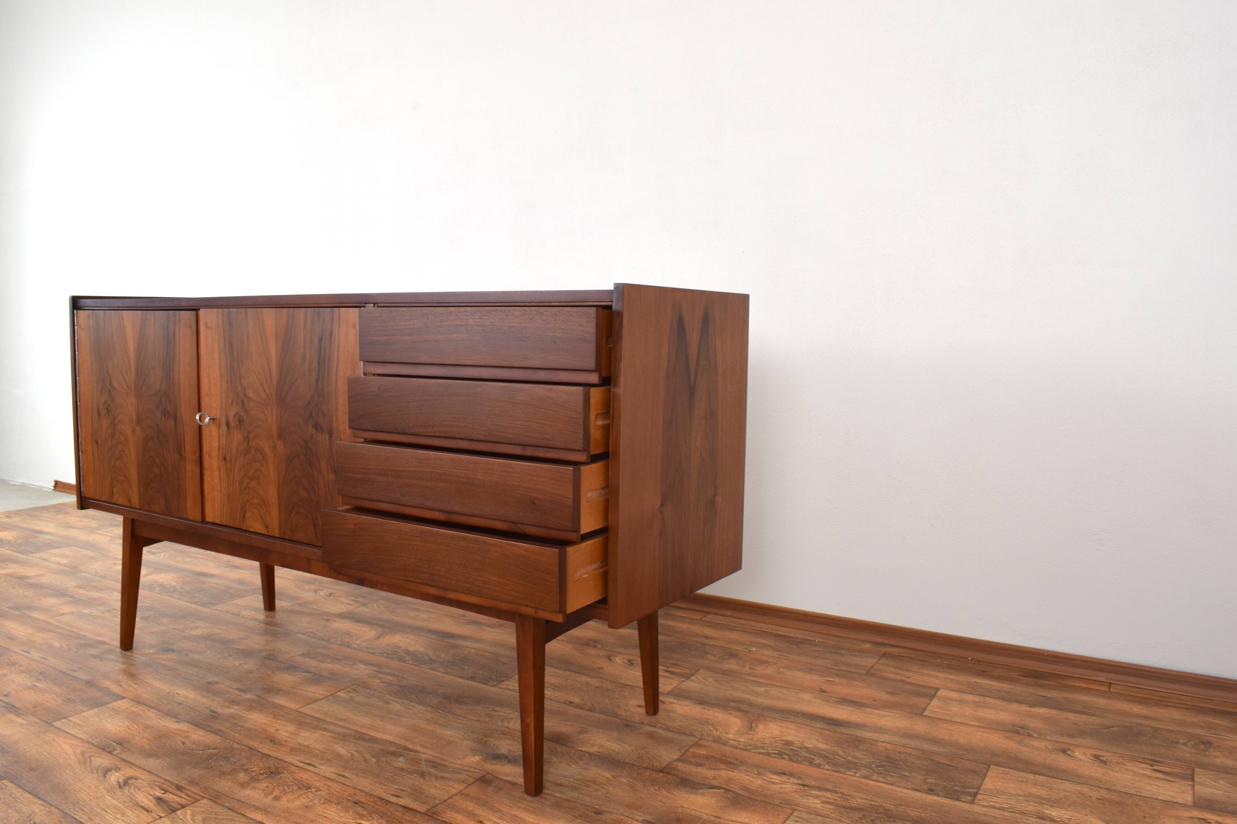 Mid-Century Walnut Sideboard by S. Albrecht, 1960s.