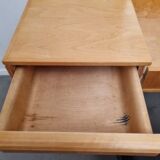 Set of Dutch modern dressing table and stool in birch plywood by Cees Braakman for Pastoe, 1951